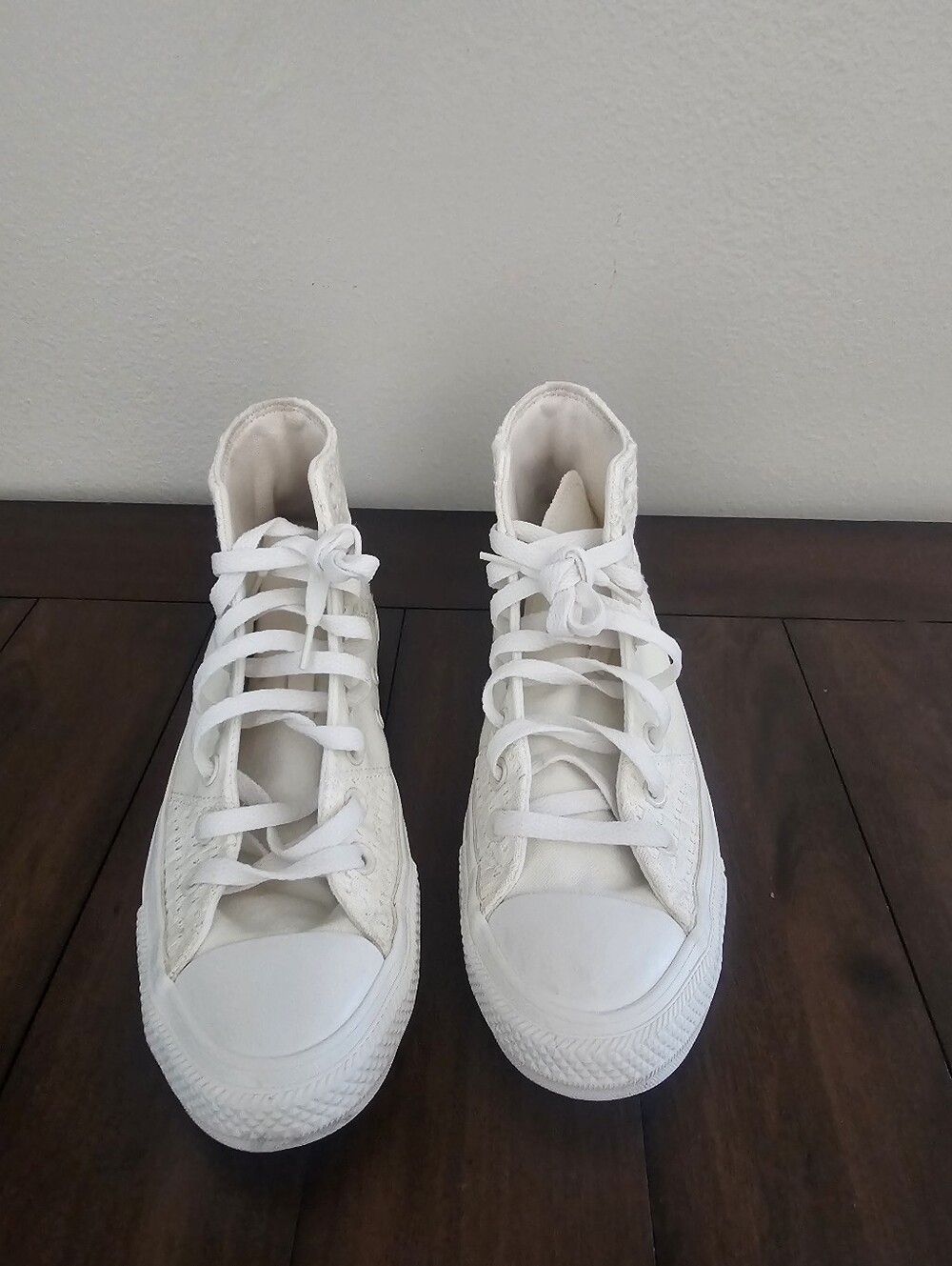 Cream Converse All Star Chuck Taylor High Tops 8.5 - Picture 5 of 16